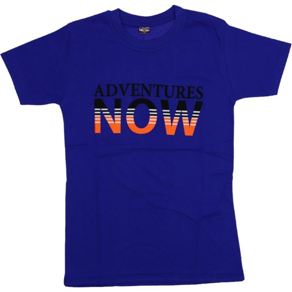 202424 Wholesale Boys Kids T-Shirt 9-12Y Adventures Now Print blue