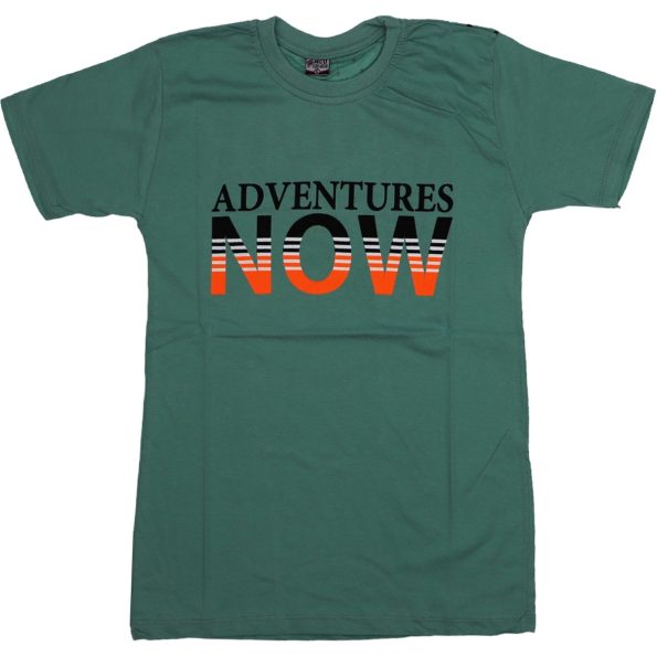 202424 Wholesale Boys Kids T-Shirt 9-12Y Adventures Now Print green