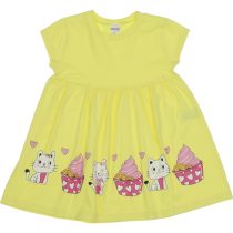 2316 Wholesale Girls Kids Dress 2 5Y Cat and Ice Cream Print yellow