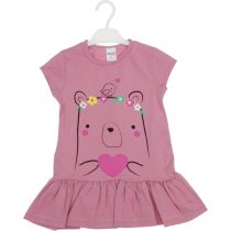 2407 Wholesale Girls Kids Daily Dress 2-5Y Bear Print dried rose