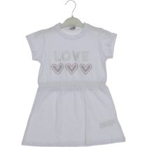 2447 Wholesale Girls Kids Dress 5-8Y Love Print white