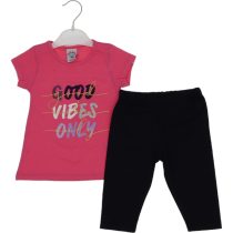 2515 Wholesale Girls Kids 2-Piece Set 3-6Y Good Vibe Only Print pink