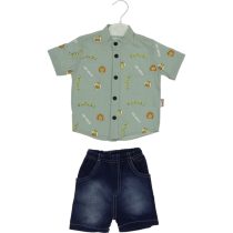 2592 Wholesale Baby Boys 2-Piece Shirt And T-Shirt Set 6-18M green