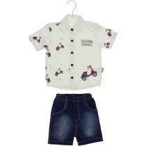 2629 Wholesale Baby Boys 2-Piece Shirt And T-Shirt Set 6-18M ecru