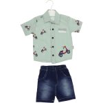 2629 Wholesale Baby Boys 2-Piece Shirt And T-Shirt Set 6-18M ecru