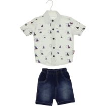 2632 Wholesale Baby Boys 2-Piece Shirt And T-Shirt Set 6-18M ecru
