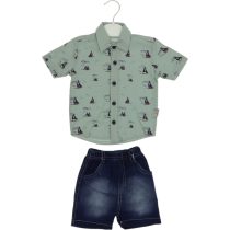 2632 Wholesale Baby Boys 2-Piece Shirt And T-Shirt Set 6-18M green