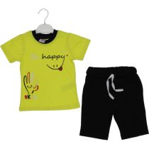 2645 Wholesale Boys Kids 2-Piece Set 2-5Y Be Happy Print yellow