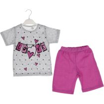 3030 Wholesale Girls Kids 2-Piece Set 2-5Y Love Print pink