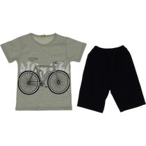 3063 Wholesale Boys Kids 2-Piece Set 5-8Y Bicycle Print grey