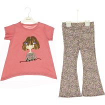 3071 Wholesale 2-Piece Girls Kids Leggings and T-shirt Set 3-6Y dried rose