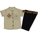 3105 Wholesale Boys Kids 2-Piece Shirt and Capri Set 6-9Y brick