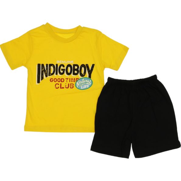 3865 Wholesale Boys Kids 2 Piece Set 3 6Y Indigo Boy Print yellow