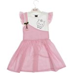 5227 Wholesale Girls Kids Dress 2-5Y pink