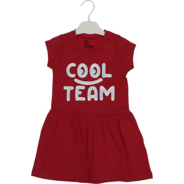 6762 Wholesale Girls Kids Dress 3-6Y Cool Team Print burgundy