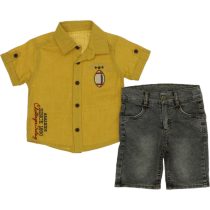 6987 Wholesale 2-Piece Boys Short and Shirt Set 1-4Y mustard