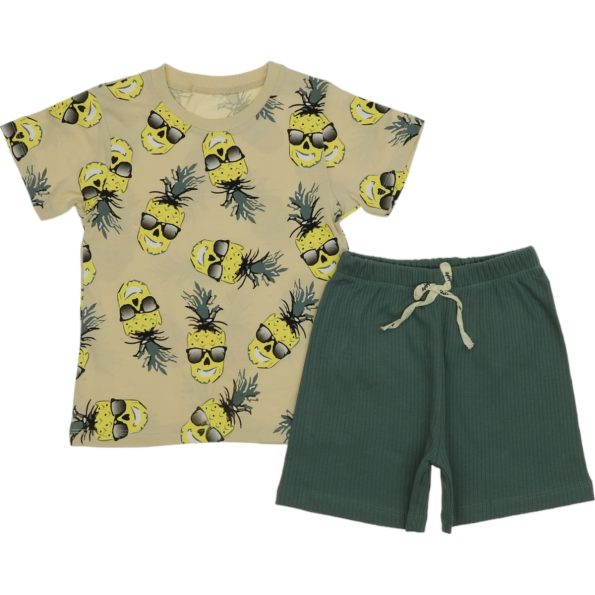 824 Wholesale 2-Piece Boys Kids Short and T-shirt Set 2-5Y green