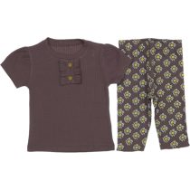 833 Wholesale 2-Piece Toddler Girls Leggings and T-shirt Set 9-24M burgundy