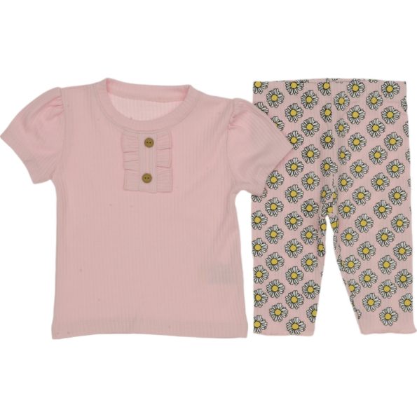 833 Wholesale 2-Piece Toddler Girls Leggings and T-shirt Set 9-24M pink