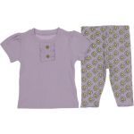 833 Wholesale 2-Piece Toddler Girls Leggings and T-shirt Set 9-24M brown