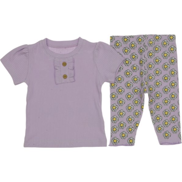 833 Wholesale 2-Piece Toddler Girls Leggings and T-shirt Set 9-24M purple