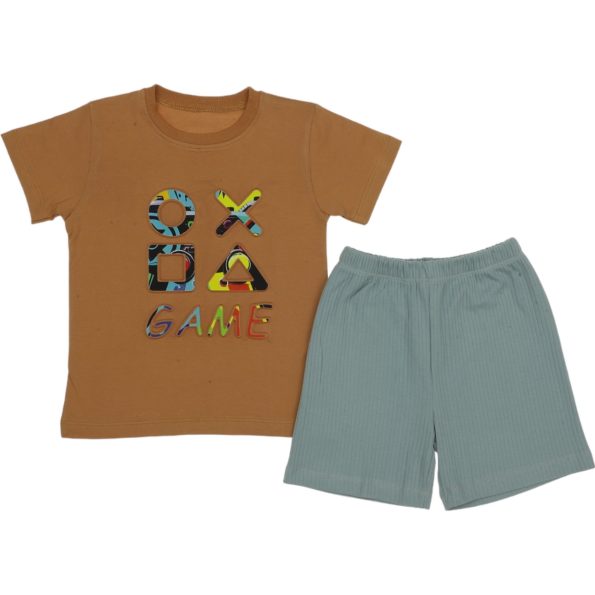 835 Wholesale 2-Piece Boys Kids Short and T-shirt Set 2-5Y brown
