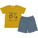 835 Wholesale 2-Piece Boys Kids Short and T-shirt Set 2-5Y green