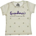 180125 Wholesale Girls Kids T-Shirt 3-12Y Grandmas Print light brown