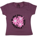 180165 Wholesale Girls Kids T-Shirt 3-12Y Flowers Print purple