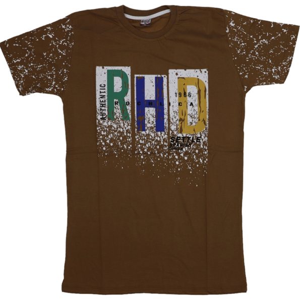 202407 Wholesale Boys Kids T Shirt 9 12Y RHD Print dark brown