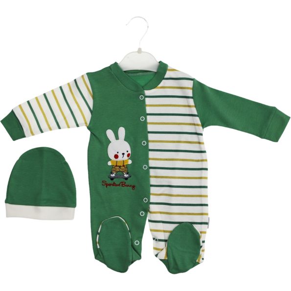 545 Wholesale Toddler Baby Romper 3 6 9M With Hat green