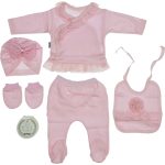 579 Wholesale Baby 5-Piece Newborn Box Set 0-3M pink