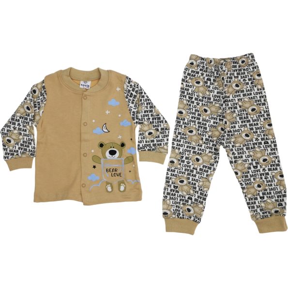 7120 Wholesale Boys Kids Pajamas Set 1 2 3Y beige