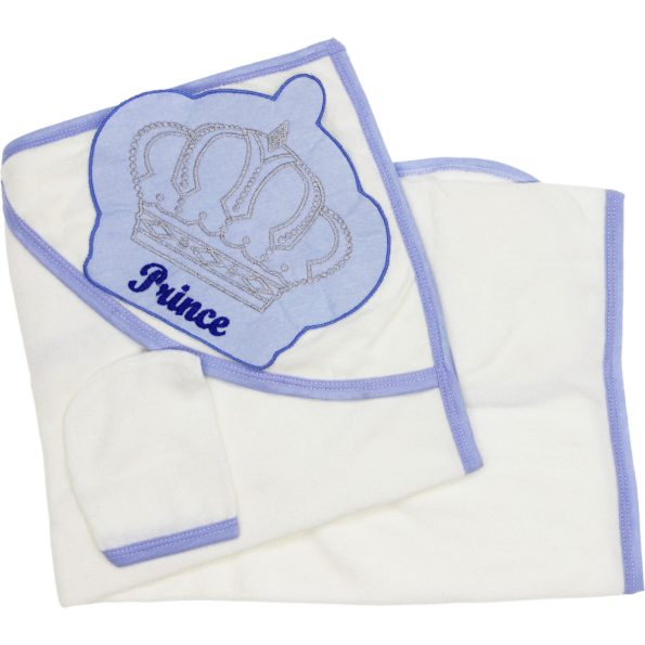 76 Baby Bath Towel with Glove for Babies blue